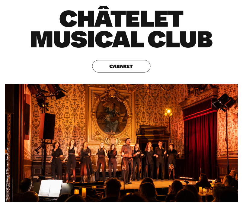 Châtelet Musical Club Théâtre du Châtelet le 14 octobre à Paris