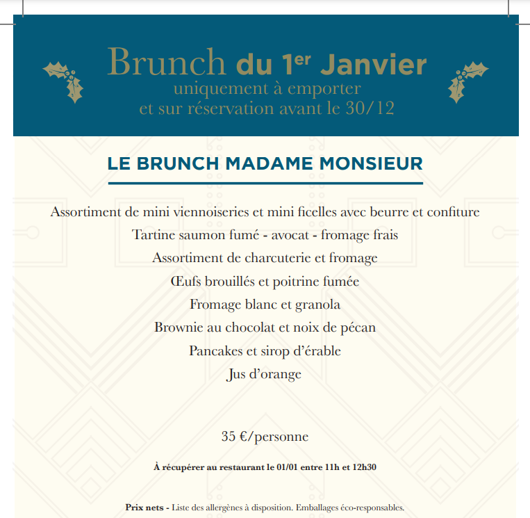 Restaurant Madame Monsieur Le Chesnay Brunch