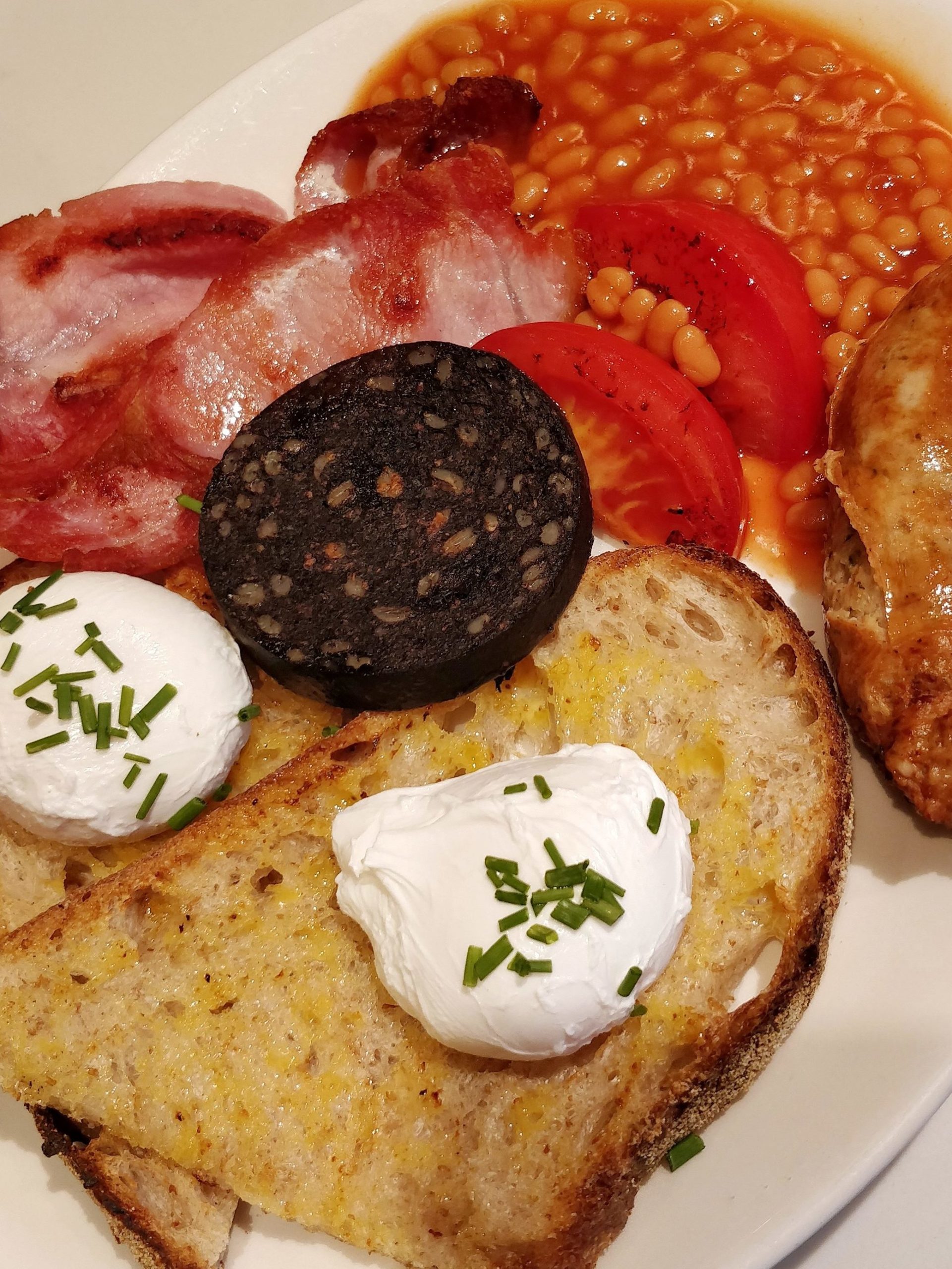 Assiette d'un english breakfast à Londres